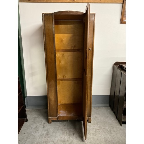 498 - VINTAGE OAK SINGLE DOOR WARDROBE A/F H73