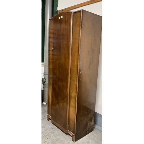 498 - VINTAGE OAK SINGLE DOOR WARDROBE A/F H73