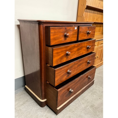 501 - VICTORIAN MAHOGANY TWO OVER THREE BEDROOM CHEST A/F H48