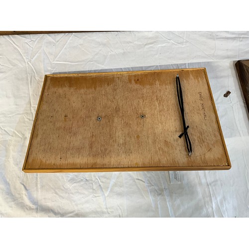 502 - OAK FRAMED VICTORIAN STYLE PRINTS SIGNED M DOVASTON AND A WOOD ANIMAL CARVING
