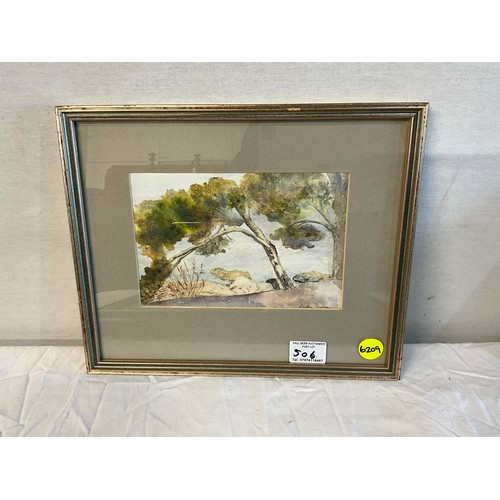 506 - FOUR FRAMED WATERCOLORS ONE SIGNED
