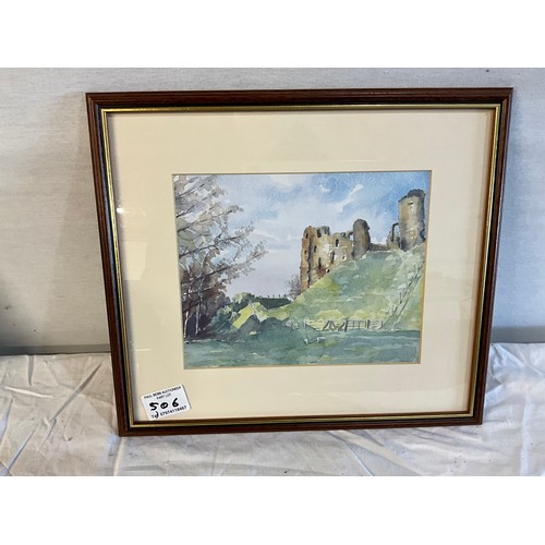 506 - FOUR FRAMED WATERCOLORS ONE SIGNED