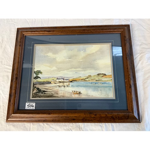 506 - FOUR FRAMED WATERCOLORS ONE SIGNED