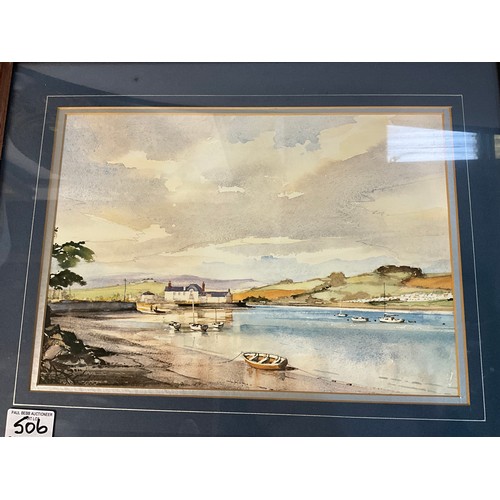 506 - FOUR FRAMED WATERCOLORS ONE SIGNED