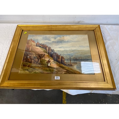 510 - VINTAGE GILT FRAMED WATERCOLOR SIGNED M. BROOMHEAD
