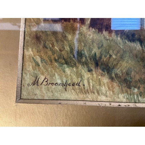 510 - VINTAGE GILT FRAMED WATERCOLOR SIGNED M. BROOMHEAD