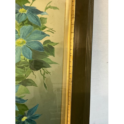512 - VINTAGE FLORAL OILS ON CANVAS UNDER GLASS