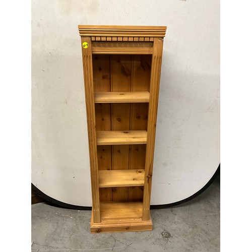 513 - FOUR TIER PINE SLIM BOOK CASE H50
