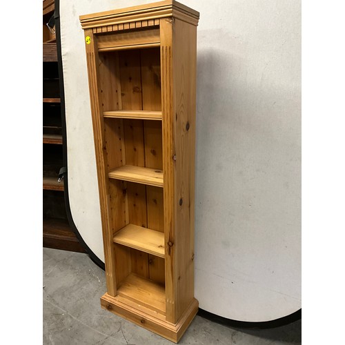 513 - FOUR TIER PINE SLIM BOOK CASE H50