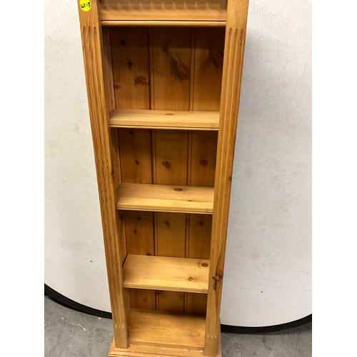513 - FOUR TIER PINE SLIM BOOK CASE H50