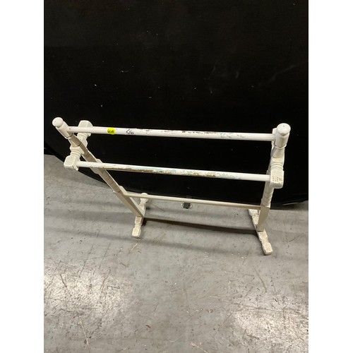 516 - EDWARDIAN PAINTED PINE TOWEL RAIL A/F