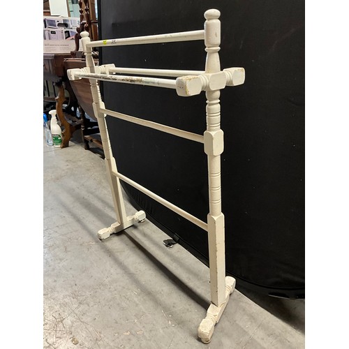 516 - EDWARDIAN PAINTED PINE TOWEL RAIL A/F