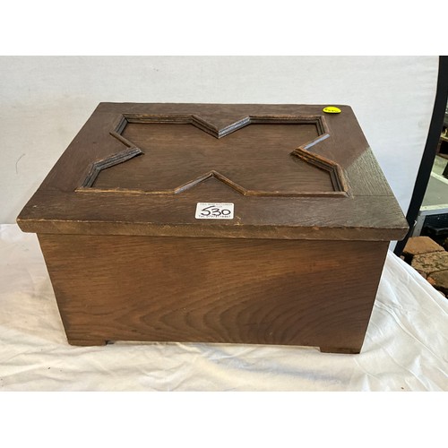 530 - VINTAGE OAK SLIPPER BOX A/F