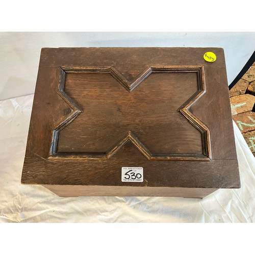 530 - VINTAGE OAK SLIPPER BOX A/F