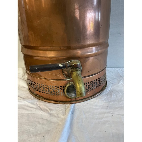 535 - VINTAGE COPPER WATER BOILER WITH TWIN HANDLES COMPLETE WITH BRASS TAP