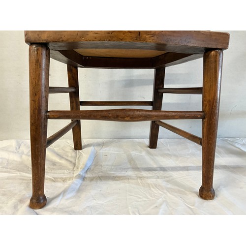 538 - MAHOGANY STRETCHERED UPHOLSTERED CHILDS CHAIR