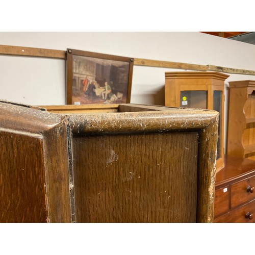498 - VINTAGE OAK SINGLE DOOR WARDROBE A/F H73