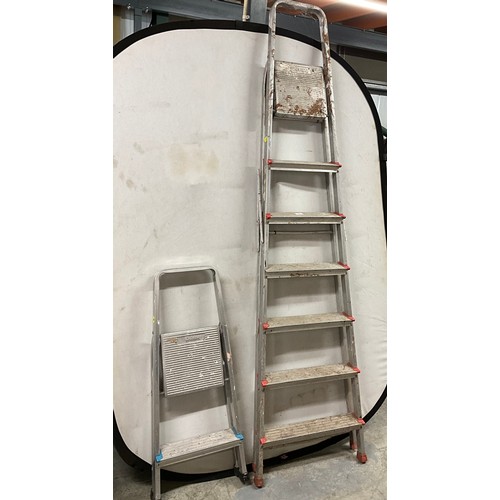 2 - TWO ALUMINIUM STEP LADDERS