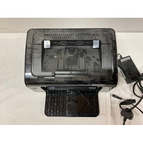 205 - HP LASER JET P1102W PRINTER ALONG WITH A BOX OF INK CARTRIDGES