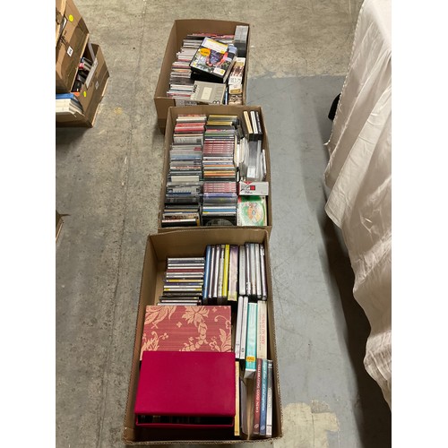 201 - THREE BOXES OF DVDS AND CDS