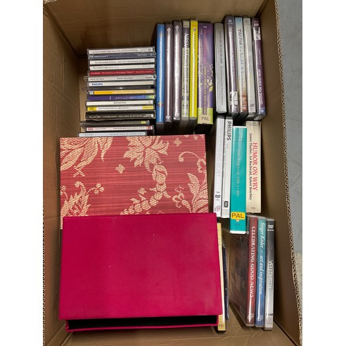 201 - THREE BOXES OF DVDS AND CDS