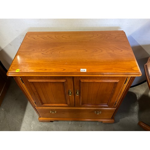 423 - MODERN TEAK TWO DOOR TV CABINET H 36’ W 35’ D 20’