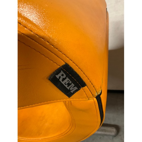 404 - PAIR OF RETRO REM ORANGE CHAIRS WITH CHROME BASE A/F W27