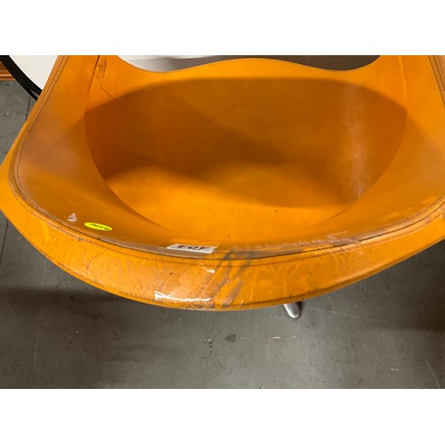 404 - PAIR OF RETRO REM ORANGE CHAIRS WITH CHROME BASE A/F W27