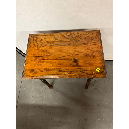 419 - OAK BARLEY TWIST SIDE TABLE W23