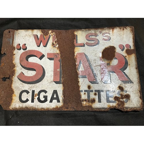 377 - VARIOUS ORIGINAL ANTIQUE ENAMEL SIGNS A/F SHROPSHIRE STAR ETC APPROX W18
