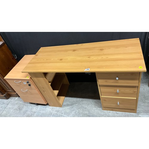 396 - MODERN PINE OFFICE DESK W47