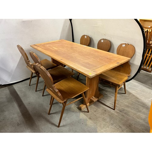 403 - LARGE PINE REFECTORY STYLE DINING TABLE W29