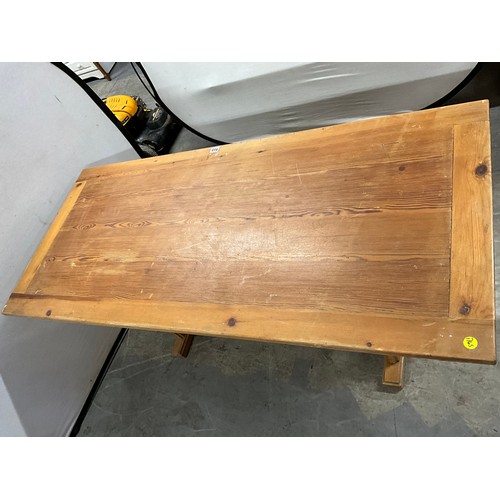 403 - LARGE PINE REFECTORY STYLE DINING TABLE W29