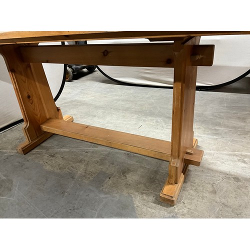 403 - LARGE PINE REFECTORY STYLE DINING TABLE W29
