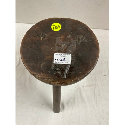 426 - TWO ANTIQUE MILKING STOOLS CIRCULAR ONE DATED 1937 SMALL H9.5