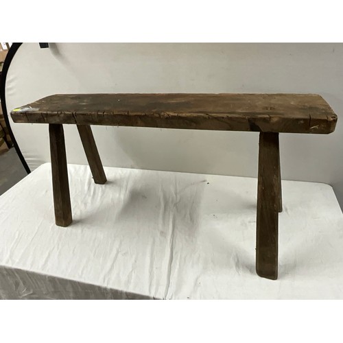 407 - ANTIQUE ELM PIG BENCH W9