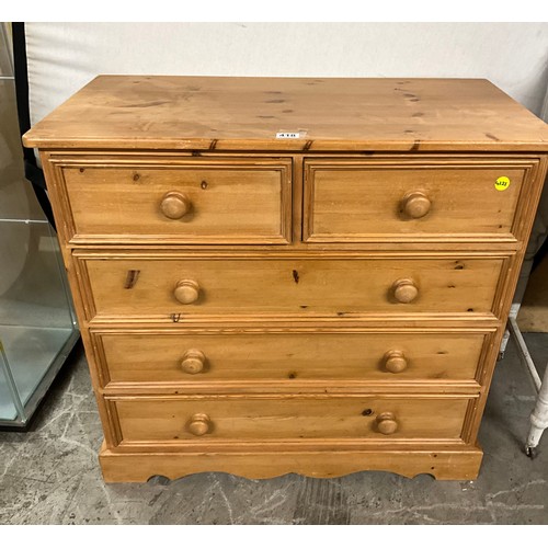 418 - MODERN WAXED PINE TWO OVER THREE BEDROOM CHEST W36