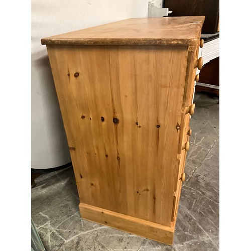 418 - MODERN WAXED PINE TWO OVER THREE BEDROOM CHEST W36