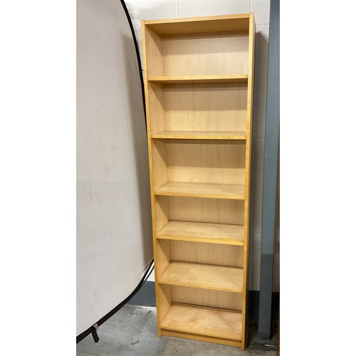376 - LARGE MODERN MAPLE BOOKCASE WITH ADJUSTABLE SHELVES W24