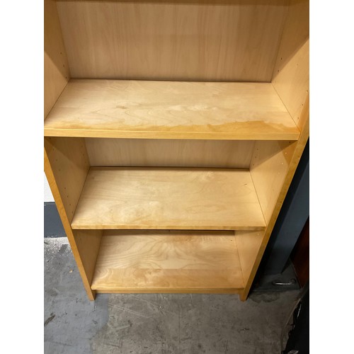 376 - LARGE MODERN MAPLE BOOKCASE WITH ADJUSTABLE SHELVES W24