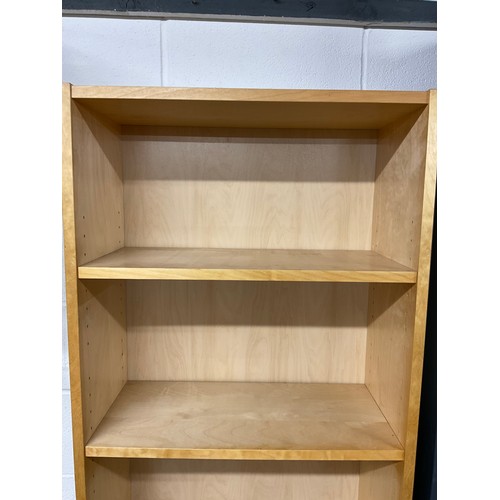 376 - LARGE MODERN MAPLE BOOKCASE WITH ADJUSTABLE SHELVES W24