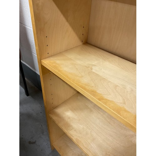 376 - LARGE MODERN MAPLE BOOKCASE WITH ADJUSTABLE SHELVES W24
