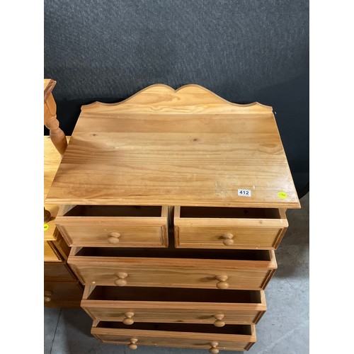 412 - MODERN PINE TWO OVER THREE BEDROOM CHEST W31