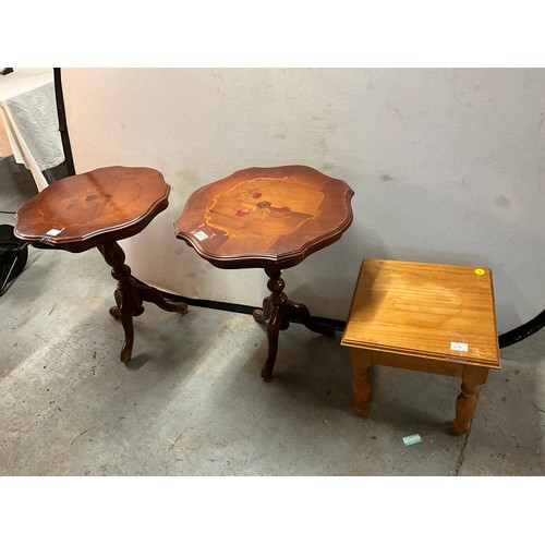 413 - PAIR OF MODERN INLAID WINE TABLES H23