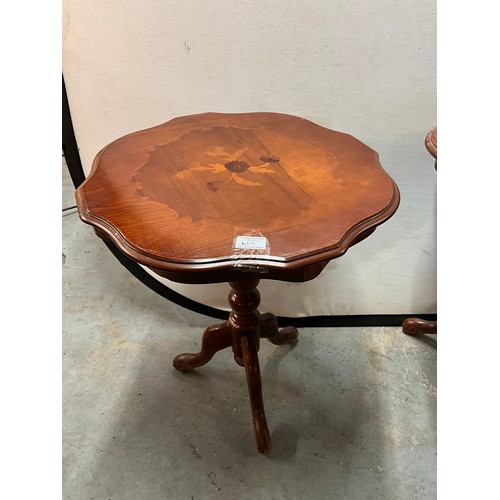 413 - PAIR OF MODERN INLAID WINE TABLES H23