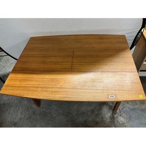 416 - VINTAGE TEAK EXTENDING DINING TABLE( EXTENDED W28