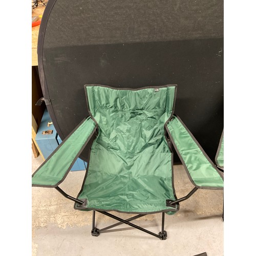 3 - TWO GREEN FOLDING  CHAIRS IN BAGS