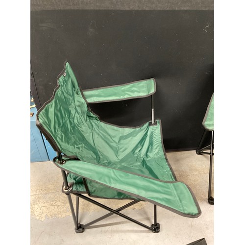 3 - TWO GREEN FOLDING  CHAIRS IN BAGS