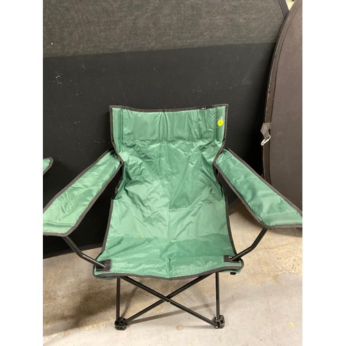 3 - TWO GREEN FOLDING  CHAIRS IN BAGS