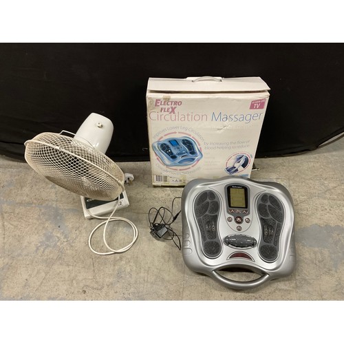 22 - BOXED ELECTRO FLEX CIRCULATION MASSAGER AND A ELECTRIC FAN H 20”
*****MASSAGER WITHDRAWN FAILED TEST... 